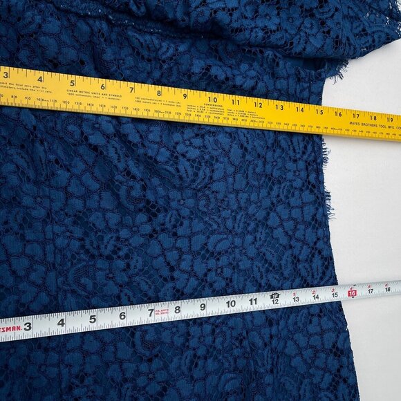 NWT Rachel Zoe Off-Shoulder Blue Lace Adelyn Mini Dress Zip Back Women's 6 - Picture 10 of 13